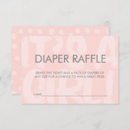 Graffiti Pink Babydusche Windelwanne Raffle Ticket Einladung