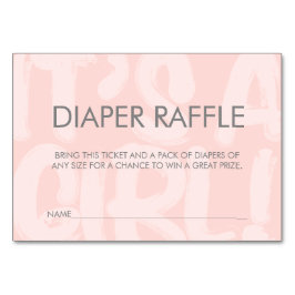 Graffiti Pink Babydusche Windelwanne Raffle Ticket Tischnummer