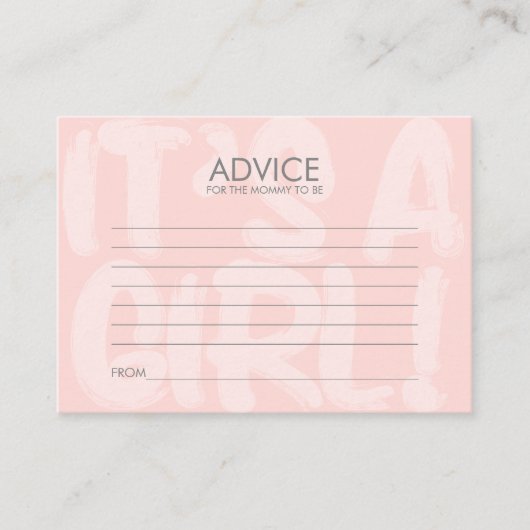 Graffiti Pink Babyduschenempfehlung für Mama Hinweiskarte (Vorderseite)