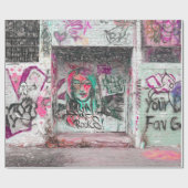 Graffiti Pink Green Grunge Städtische Straße Kunst Geschenkpapier (Flach)
