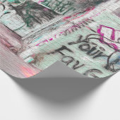 Graffiti Pink Green Grunge Städtische Straße Kunst Geschenkpapier (Ecke)