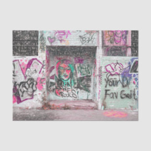 Graffiti Pink Grüne Grunge Urban Street Wall Art Seidenpapier
