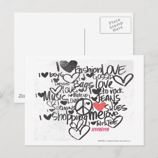 Graffiti Pink Postkarte (Vorne/Hinten)