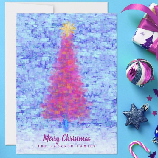 Graffiti Pink Weihnachtsbaum mit Blue Urban Wall Karte