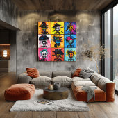Graffiti Pirate and NFT Characters Bold Urban Grid Poster