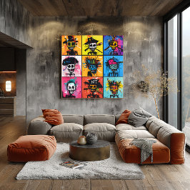 Graffiti Pirate and NFT Characters Bold Urban Grid Poster