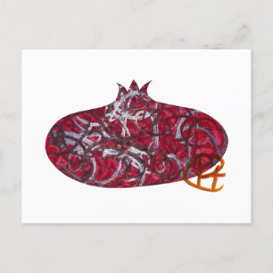 Graffiti Pomegranate Minimalistisch Art Feiertagspostkarte