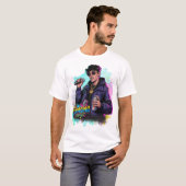 Graffiti Pop Sängerin mit Mic & Spray Can T-Shirt (Vorne ganz)