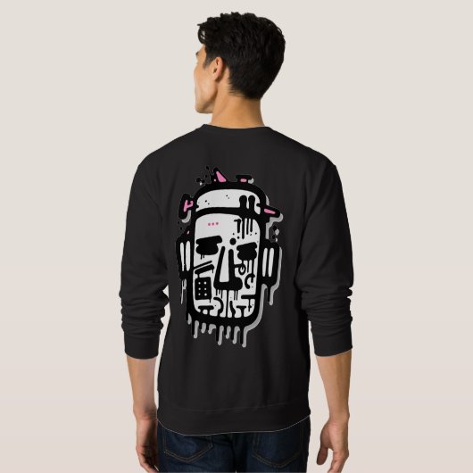 Graffiti-Portrait 2 personalisiert Sweatshirt (Schwarz voll)