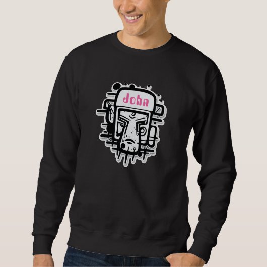 Graffiti-Portrait personalisiert Sweatshirt (Vorderseite)