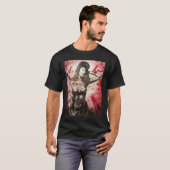 Graffiti Poster Frau Rauchen Zigarette Frau Mann T-Shirt (Vorne ganz)