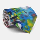 Graffiti print teen pattern background krawatte (Gerollt)