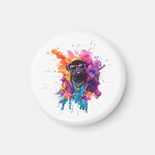 "Graffiti-Pug-Magnet – Urbane Street-Art-Hund-Kühl Magnet