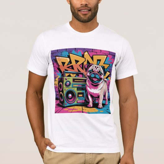 Graffiti Pug T-Shirt (Vorderseite)