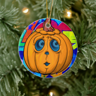 Graffiti Pumpkin - Halloween Ornament 🎃