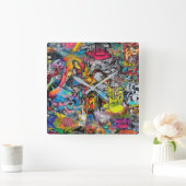 Graffiti Quadratische Wanduhr (Zuhause)