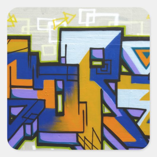 Graffiti Quadratischer Aufkleber (Vorderseite)