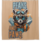 Graffiti Raccoon mit feinem Design Duschvorhang (Vorderseite)