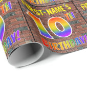 Graffiti Rainbow Look 10. GEBURTSTAG! & INDIVIDUEL Geschenkpapier (Rolleneckpunkt)