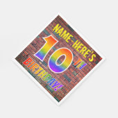 Graffiti Rainbow Look 10. GEBURTSTAG! + INDIVIDUEL Serviette (Ecke)