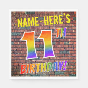 Graffiti Rainbow Look 11. GEBURTSTAG! + INDIVIDUEL Serviette