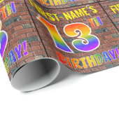 Graffiti Rainbow Look 13. GEBURTSTAG! & INDIVIDUEL Geschenkpapier (Rolleneckpunkt)