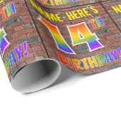 Graffiti Rainbow Look 14. GEBURTSTAG! & INDIVIDUEL Geschenkpapier (Rolleneckpunkt)