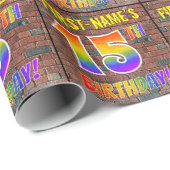 Graffiti Rainbow Look 15. GEBURTSTAG! & INDIVIDUEL Geschenkpapier (Rolleneckpunkt)