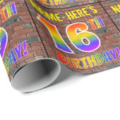 Graffiti Rainbow Look 16. GEBURTSTAG! & INDIVIDUEL Geschenkpapier (Rolleneckpunkt)