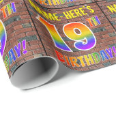 Graffiti Rainbow Look 19. GEBURTSTAG! & INDIVIDUEL Geschenkpapier (Rolleneckpunkt)