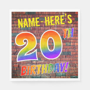 Graffiti Rainbow Look 20. GEBURTSTAG! + INDIVIDUEL Serviette