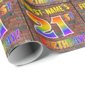 Graffiti Rainbow Look 21. GEBURTSTAG! & INDIVIDUEL Geschenkpapier (Rolleneckpunkt)
