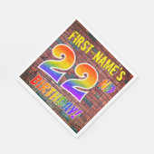 Graffiti Rainbow Look 22ND GEBURTSTAG! + INDIVIDUE Serviette (Ecke)