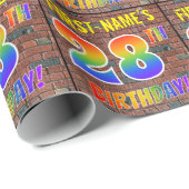 Graffiti Rainbow Look 28. GEBURTSTAG! & INDIVIDUEL Geschenkpapier (Rolleneckpunkt)