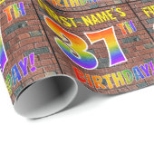 Graffiti Rainbow Look 37. GEBURTSTAG! & INDIVIDUEL Geschenkpapier (Rolleneckpunkt)