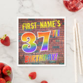 Graffiti Rainbow Look 37. GEBURTSTAG! + INDIVIDUEL Serviette (Beispiel)