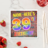 Graffiti Rainbow Look 39. GEBURTSTAG! + INDIVIDUEL Serviette (Beispiel)