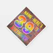 Graffiti Rainbow Look 39. GEBURTSTAG! + INDIVIDUEL Serviette (Ecke)