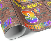 Graffiti Rainbow Look 3RD GEBURTSTAG! & INDIVIDUEL Geschenkpapier (Rolleneckpunkt)