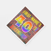 Graffiti Rainbow Look 40. GEBURTSTAG! + INDIVIDUEL Serviette (Ecke)