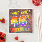 Graffiti Rainbow Look 46. GEBURTSTAG! + INDIVIDUEL Serviette (Beispiel)