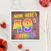 Graffiti Rainbow Look 49. GEBURTSTAG! + INDIVIDUEL Serviette (Beispiel)