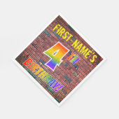 Graffiti Rainbow Look 4. GEBURTSTAG! + INDIVIDUELL Serviette (Ecke)