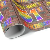 Graffiti Rainbow Look 51. GEBURTSTAG! & INDIVIDUEL Geschenkpapier (Rolleneckpunkt)