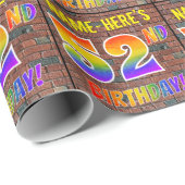Graffiti Rainbow Look 52ND GEBURTSTAG! & INDIVIDUE Geschenkpapier (Rolleneckpunkt)