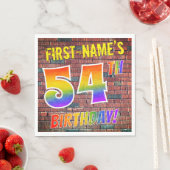 Graffiti Rainbow Look 54. GEBURTSTAG! + INDIVIDUEL Serviette (Beispiel)