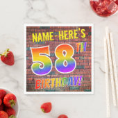 Graffiti Rainbow Look 58. GEBURTSTAG! + INDIVIDUEL Serviette (Beispiel)