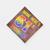 Graffiti Rainbow Look 61. GEBURTSTAG! + INDIVIDUEL Serviette (Ecke)