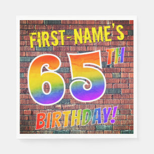 Graffiti Rainbow Look 65. GEBURTSTAG! + INDIVIDUEL Serviette