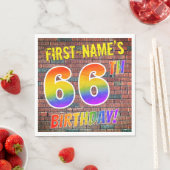 Graffiti Rainbow Look 66. GEBURTSTAG! + INDIVIDUEL Serviette (Beispiel)